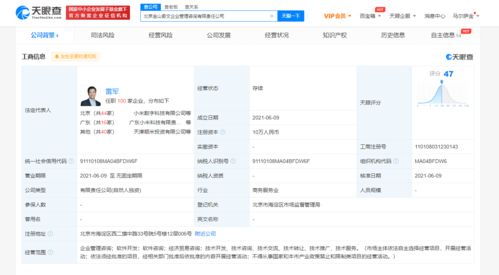 雷軍成立金山奇文新公司 經(jīng)營(yíng)范圍含企業(yè)管理咨詢 軟件開發(fā)等